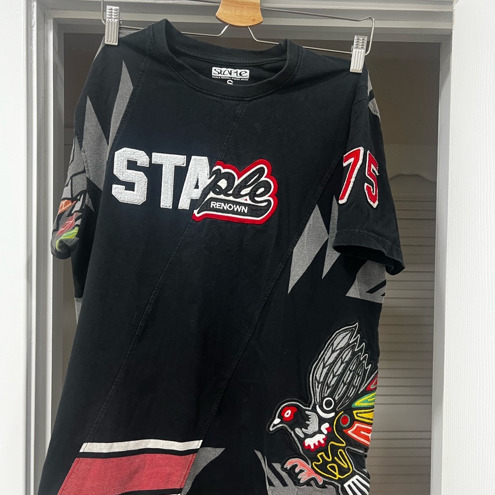 Staple Black T-Shirt with Bird and Number Design